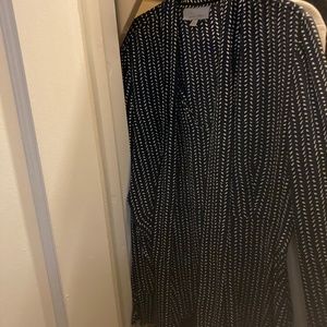 100 percent navy patterned silk blouse